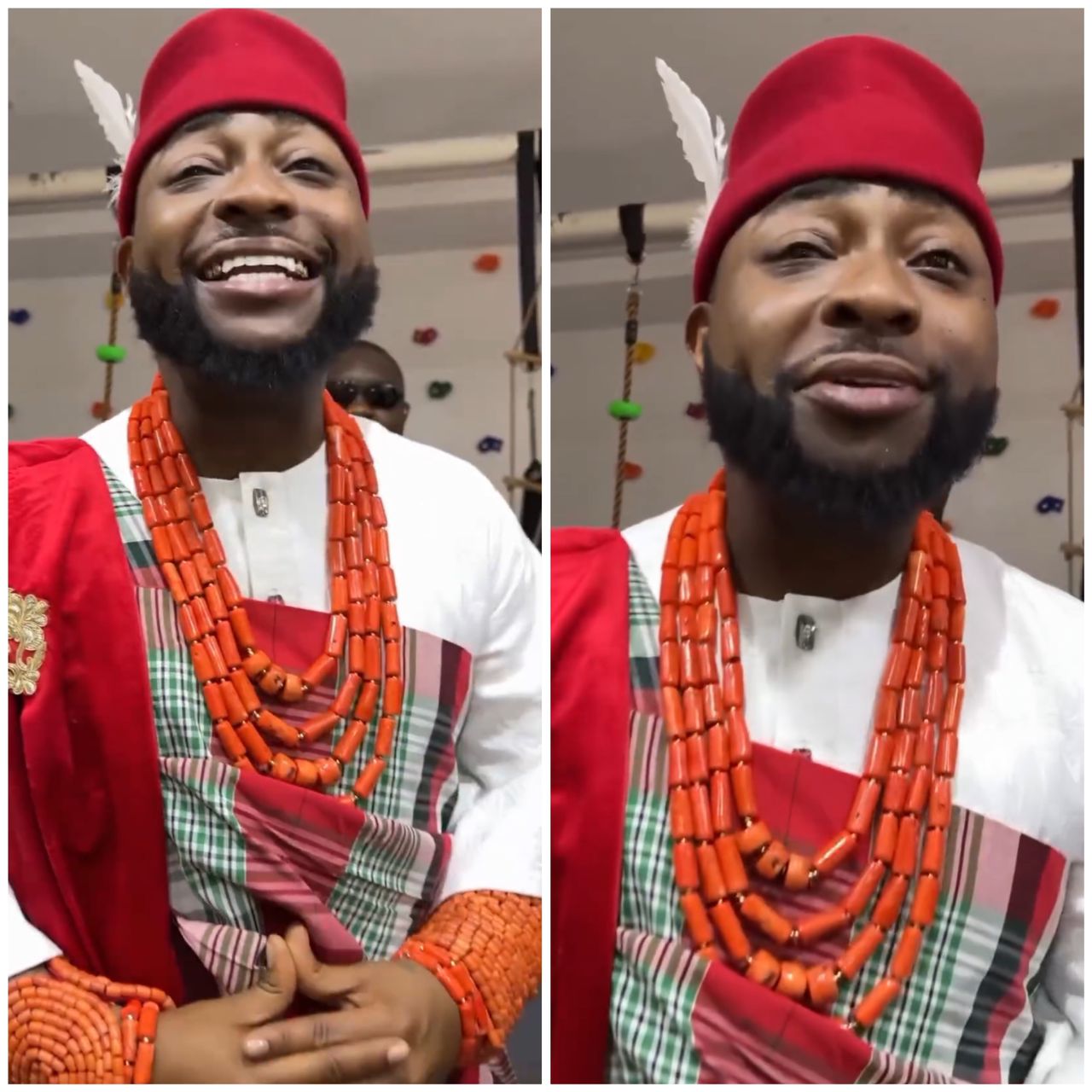 Davido adorns Igbo attire as he heads to venue of his wedding